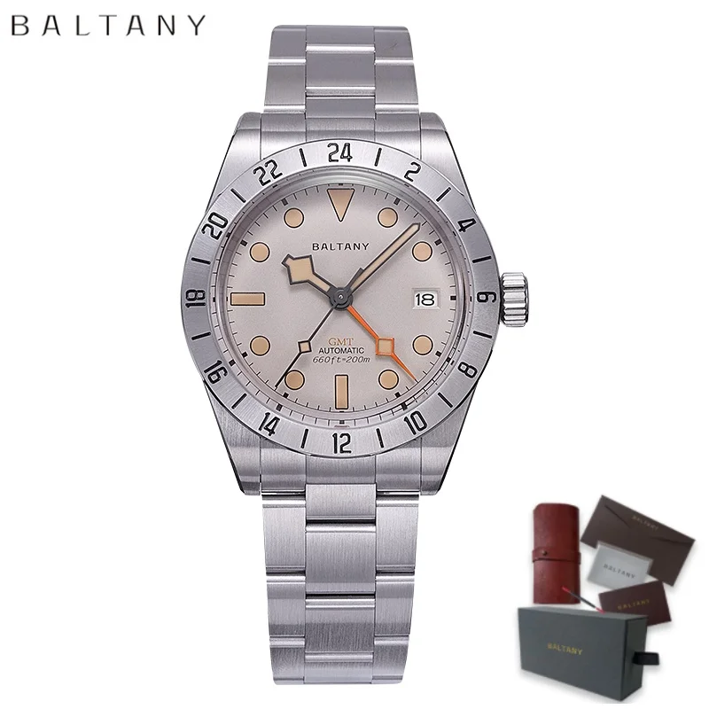 Baltany Luxury Sport Men's Automatic Mechanical Watches NH34 39mm Stainless Steel 20Atm Waterproof Vintage Style Wristwatch