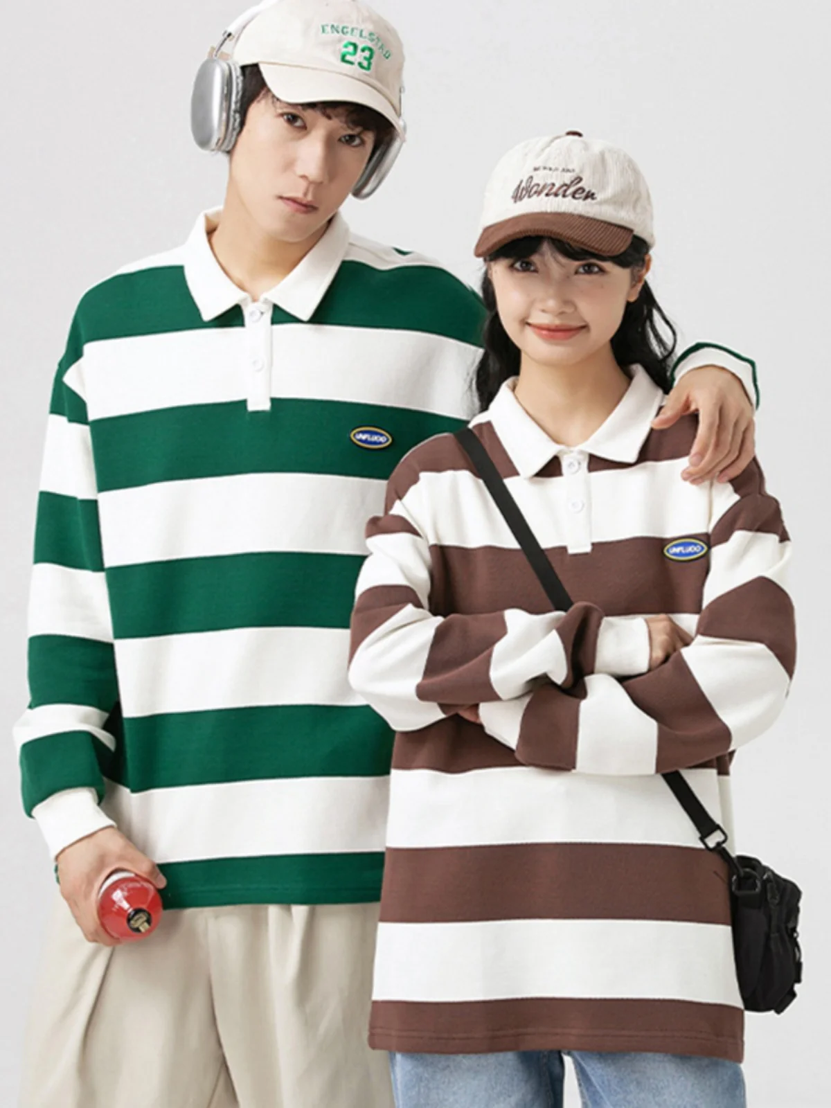 

Men's Long Sve irt Casual Mid-Thi Striped Faion Urban Sle Autumn 260g Sea Soul Sweatirt Loose Fit Cotton Po...