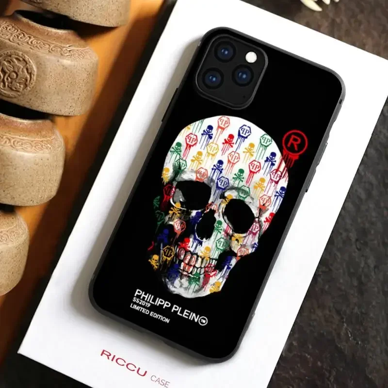 Custodia per telefono Philipp Horror skull bear qp per iPhone 15 promax 14 13 12 11 Pro 14 Plus XR 13 12 mini custodie nere a copertura totale