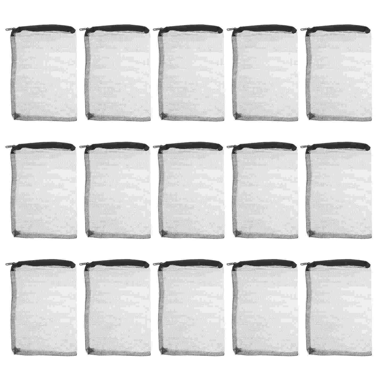 15 Pcs Zipper Fish Tank Filter Angle Mesh Bowl Aquarium Polyester Canister Filters for Bag