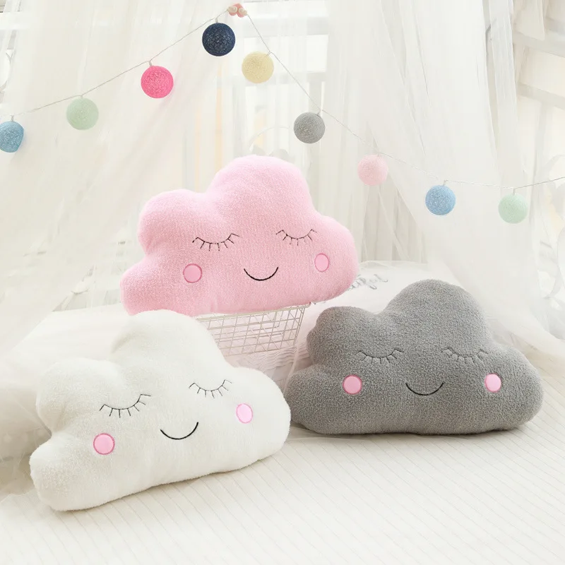 Home Bedroom Pillow Comfortable Sky Series Plush Toy Cushion Cloud Moon Rain Star Sofa Backrest Children\'s Room Decoration