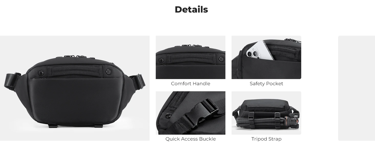 K&F CONCEPT 4L Camera Sling Bag Lightweight Travel Photography Shoulder Bag For Canon Sony DSLR SLR Camera Case Tripod Holder