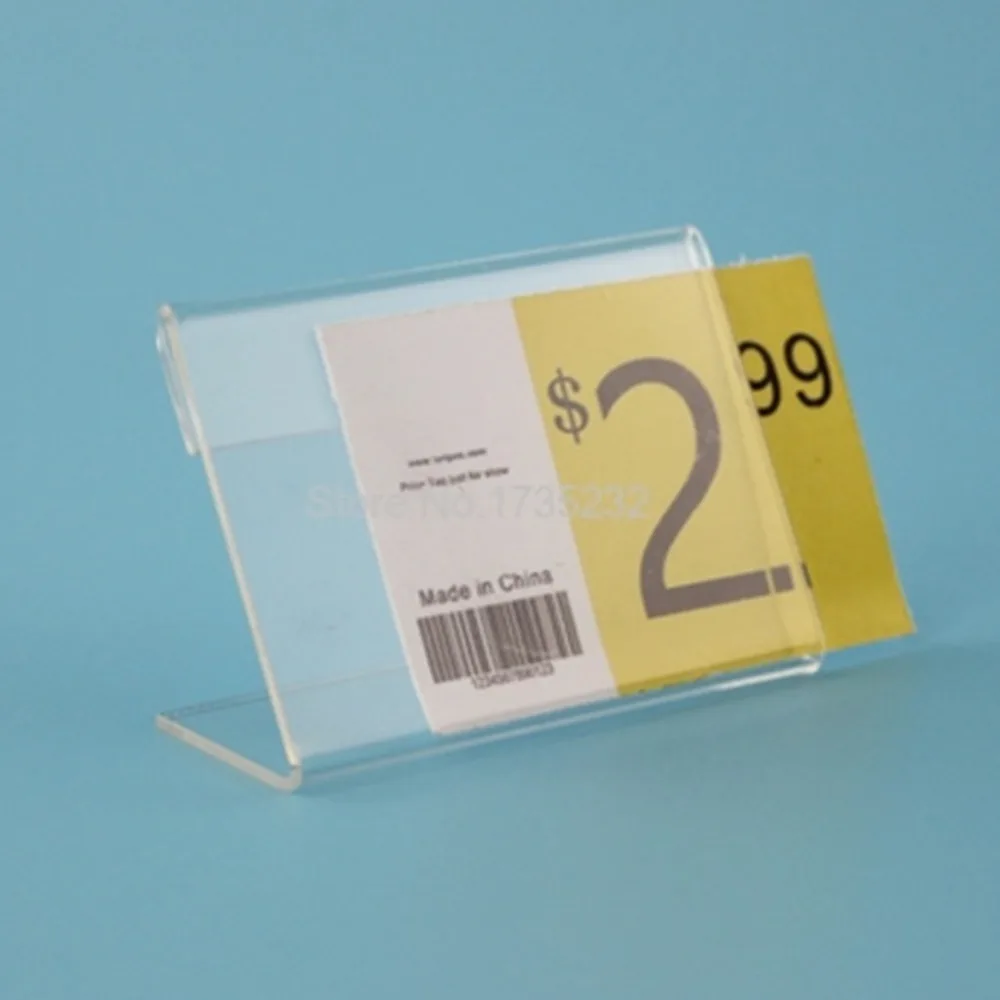 7*5cm Clear Acrylic Name Table Card Price Tag Frame Advertisement Display Stand Holder Name Card Sleeve Holder Label Frame Stand