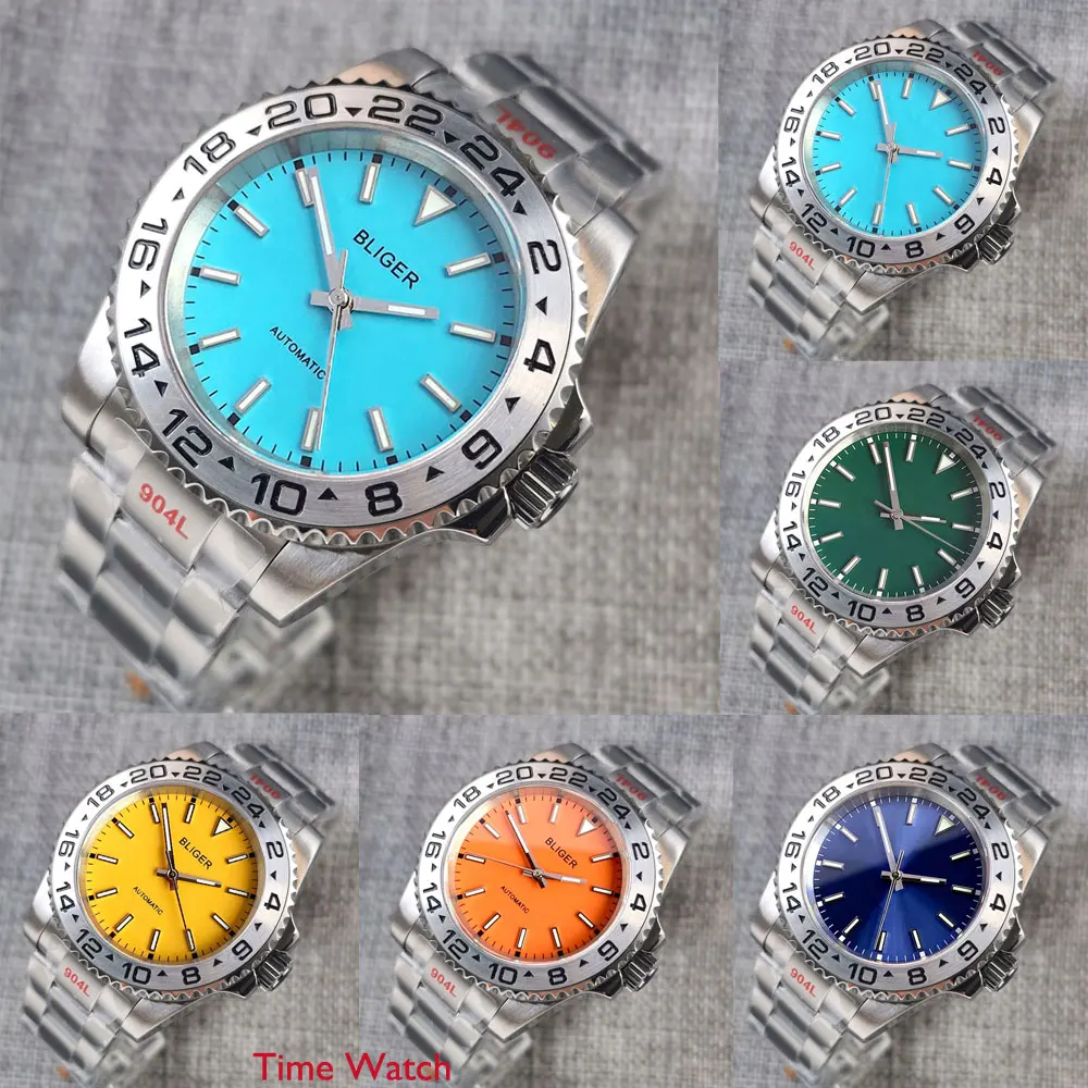 

NH35 PT5000 Miyota8215 Movement 40mm Mechanical Automatic Mens Watch Bliger/Sterile Dial Sapphire Glass Luminous 316L Bracelet