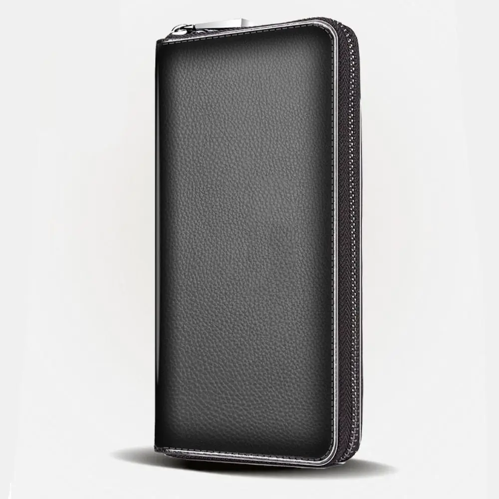 حقيبة بطاقات من الجلد الصناعي للرجال ، محفظة عملات معدنية متعددة البطاقات ، محفظة طويلة بسحاب ، سعة كبيرة ، أزياء فاخرة