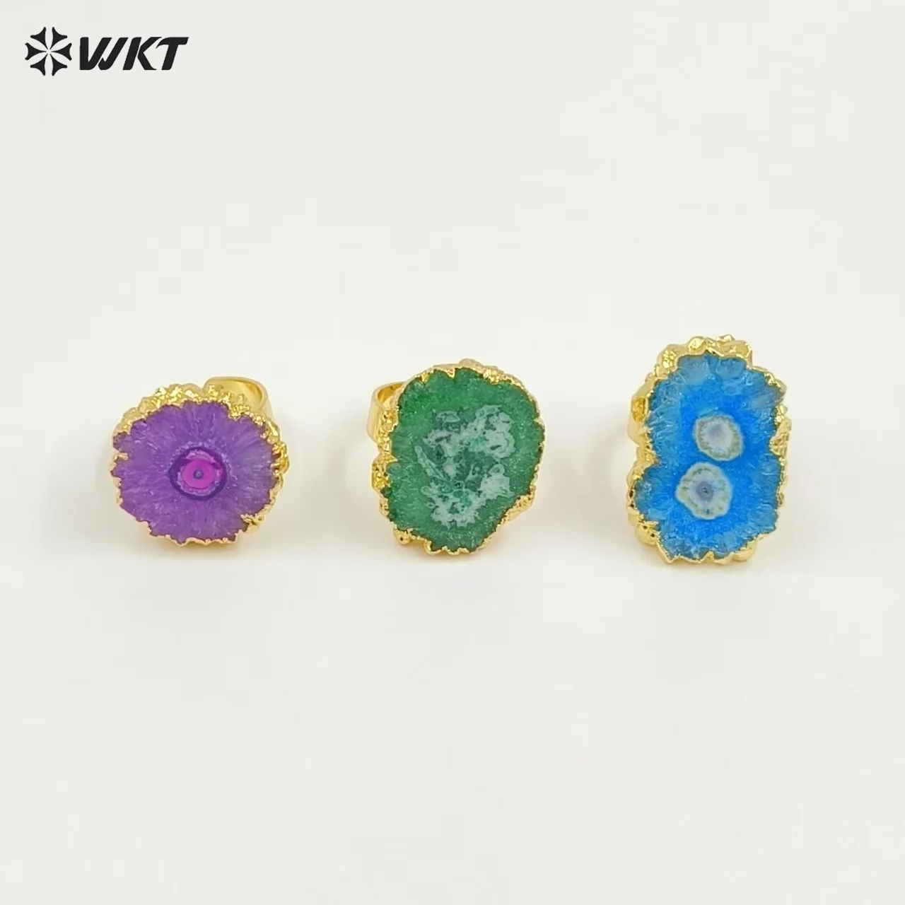 

Кольца из камня WT-R300 оптом, кольца из кварца-сталактита, женские кольца для вечеринок, многоцветные, высокое качество, новый дизайн 2018 года.