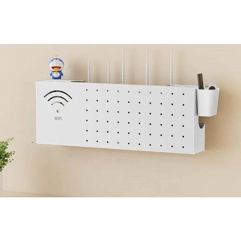 Wall Mount Router Holder No Drilling Set Top Box Shelf Optical WiFi Box Cable Socket Cover Box Network Wire Management Organizer