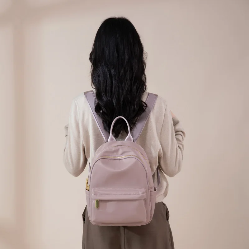 Fashionable and Casual Solid Color Oxford Waterproof and Wear-resistant Large Capacity WOMEN'S Backpack for Commuting and Travel