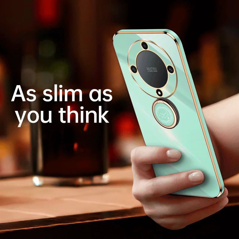 Per Honor Magic5 Lite Custodia Honor X9a Custodia per telefono RMO-NX3 RMO-NX1 Cover posteriore Magic 5 Lite Placcatura quadrata di lusso Supporto per anello