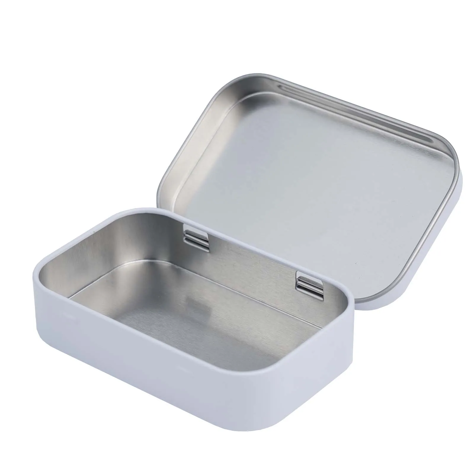 95*60*20mm Tin Box Metal Rectangular Mini Empty Tin Box Tinplate Bin Jar Flip Hinged Container Storage Box Home Organization