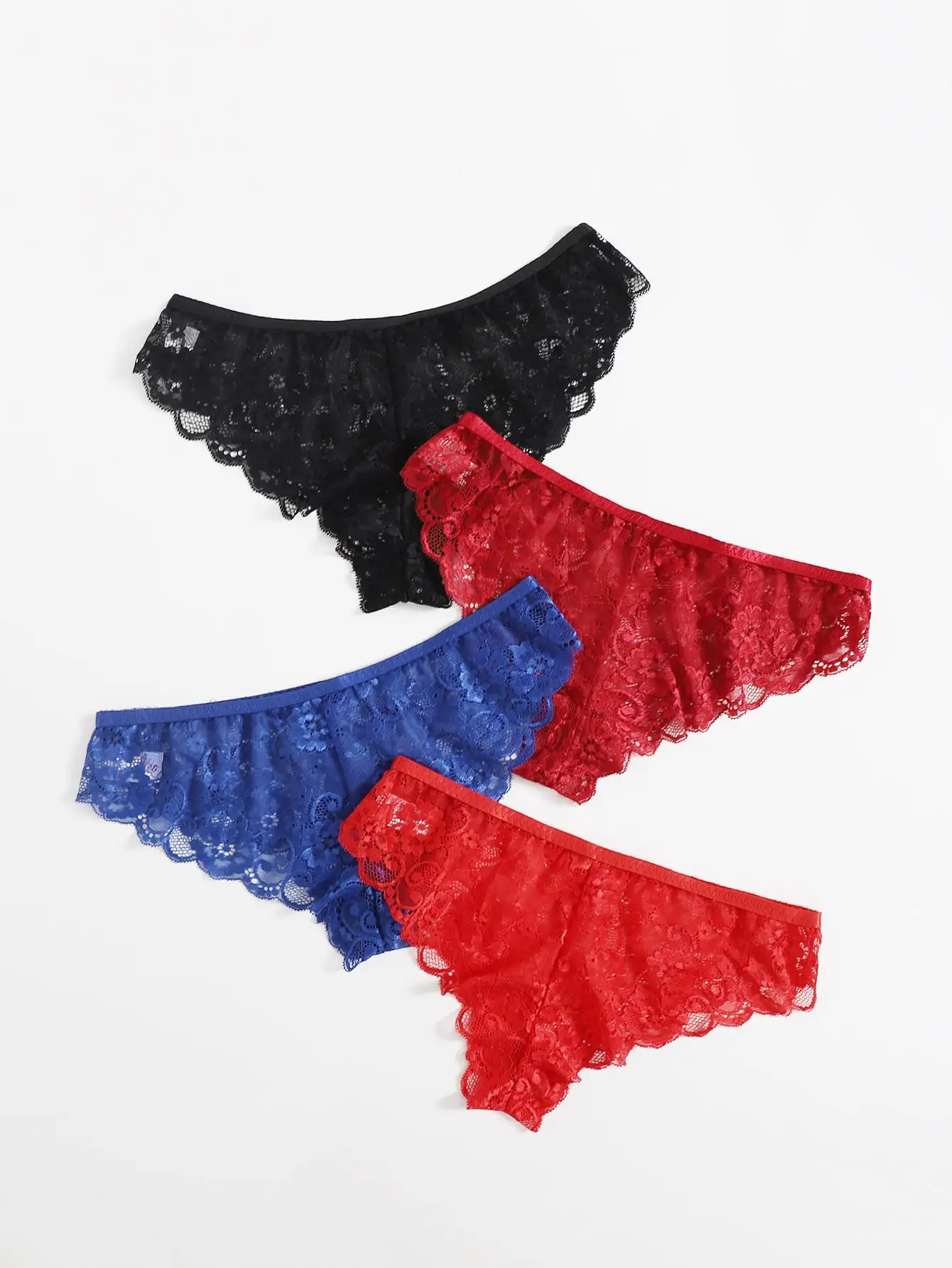 

Lace Thong Panties for Women, 4 Colors Floral Sheer Low Rise Briefs for Date Night