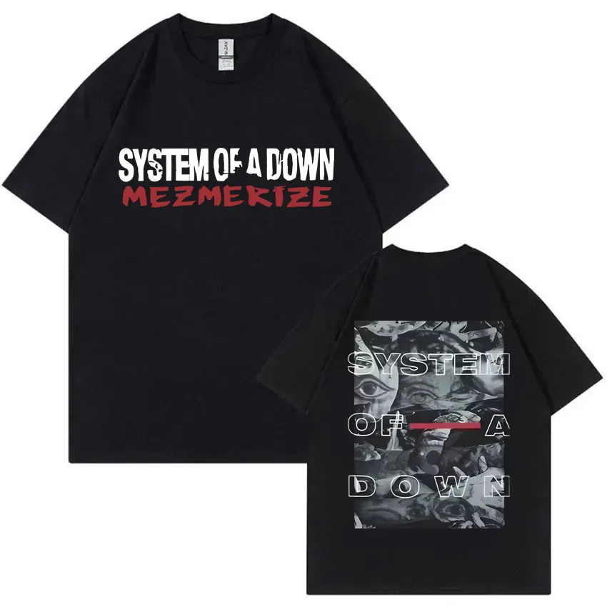 Limited Rock Band System of A Down Mezmerize Graphic T Shirts Men Women 90s Alternative Metal T-shirts Men's Oversized T-shirt