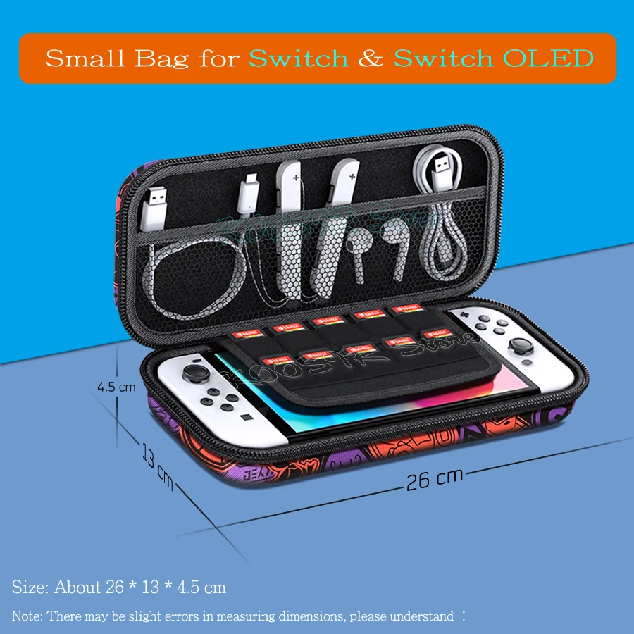 Newst intend D Switch-funda grande para Nintendo Switch, bolsa de almacenamiento, carcasa dura de piel, accesorios para juegos