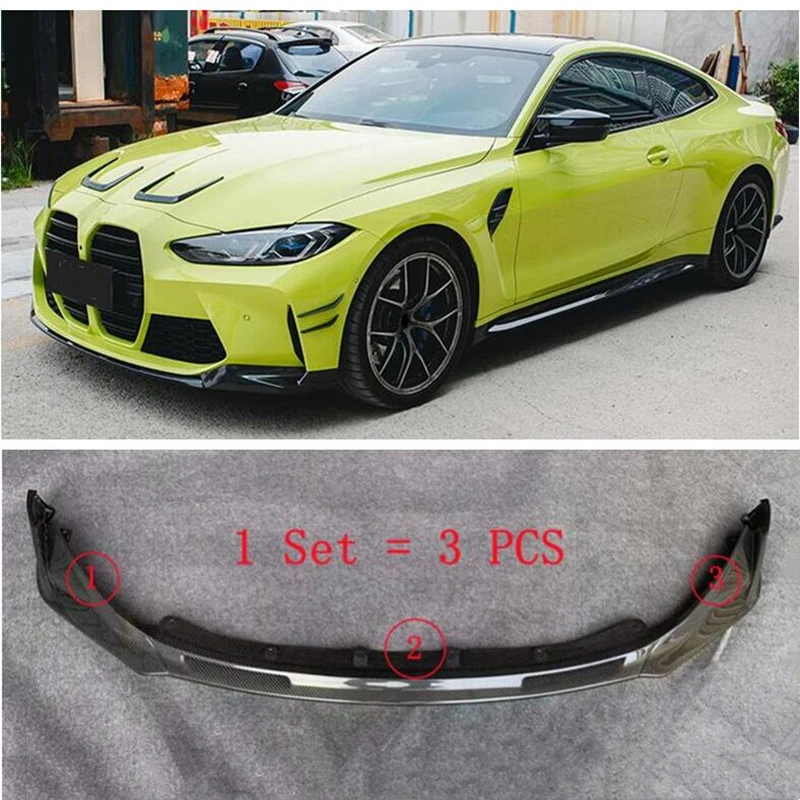 

For BMW M3 G80 M4 G82 G83 2021 2022 2023 2024 REAL Carbon Fiber Front Lip Diffuser Bumper Spoiler High Quality Splitters