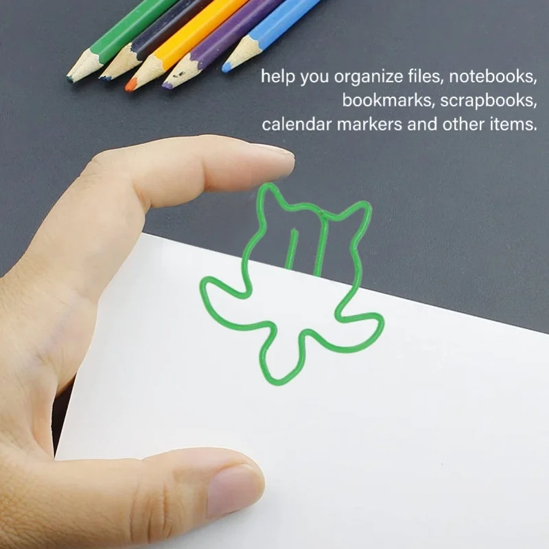 

100 шт. милых скрепок для бумаги в виде животных, изысканные, яркие, с гальваническим покрытием, нескользящие, декоративные скрепки для дома, офиса, школы, морского стиля