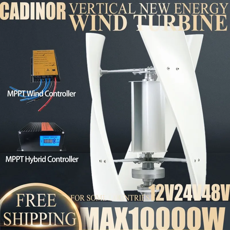 5000W-10000W Wind Turbine Generator 12V 24V 48V Vertical Turbine Alternative Free Energy Windmill MPPT Hybrid Controller For You