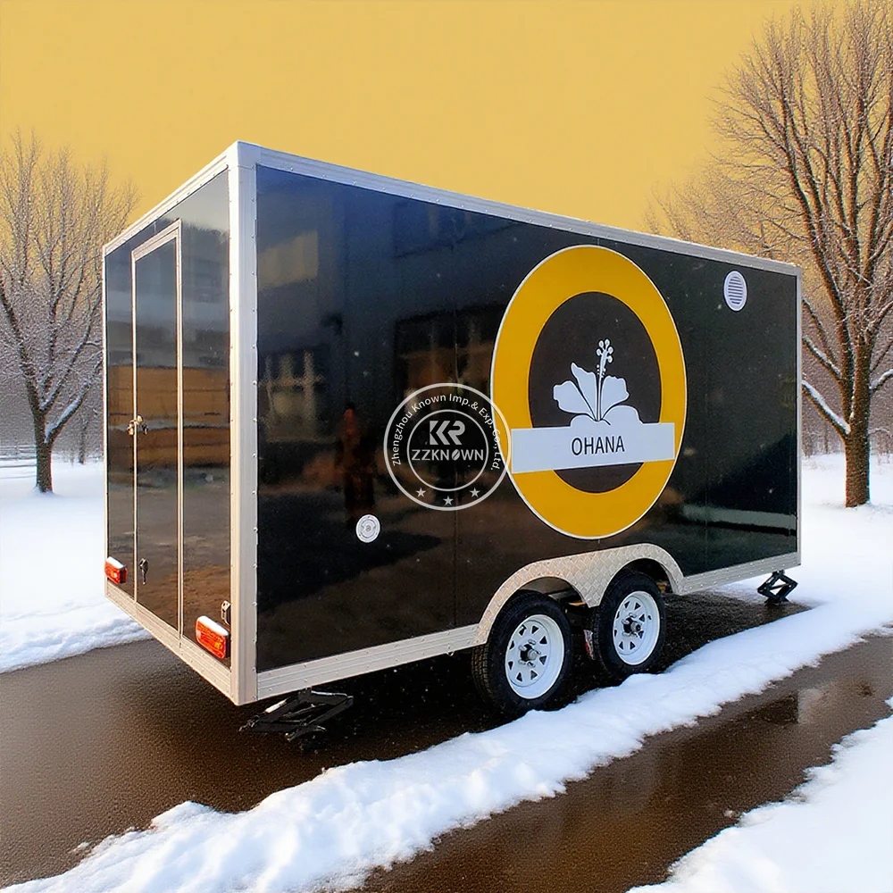 

Square Mobile BBQ Food Truck Kiosk Ice Cream Taco Cart Sweet Corn Shop Small Fast Food Trailer Mini Food Truck for Sale