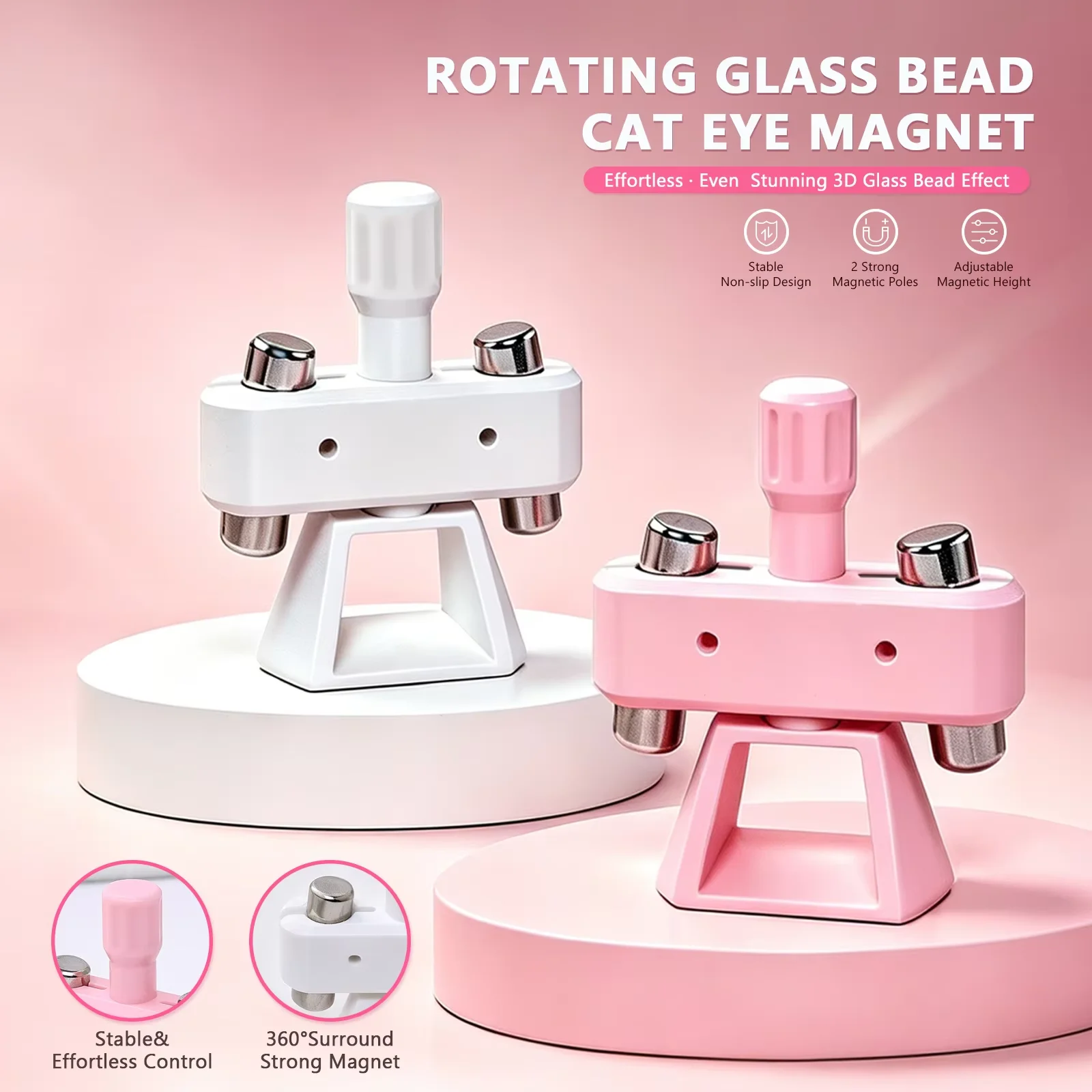 Drehbarer Glasperlen-Gyroskop Katzenauge-Magnet Starker Schnellabsorbierender 3D Magnetischer Nagelkunst Katzenauge-Effekt Nagelzubehör Nagellack – Detail 12