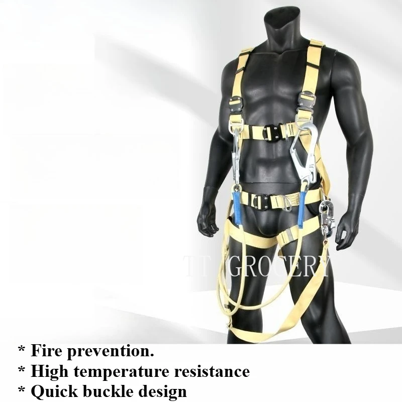 Aramid Safety Harness 5-Point Welding Safety Belt Fire Rescue Fall Protection High Temperature Resistant & Fire Retardant