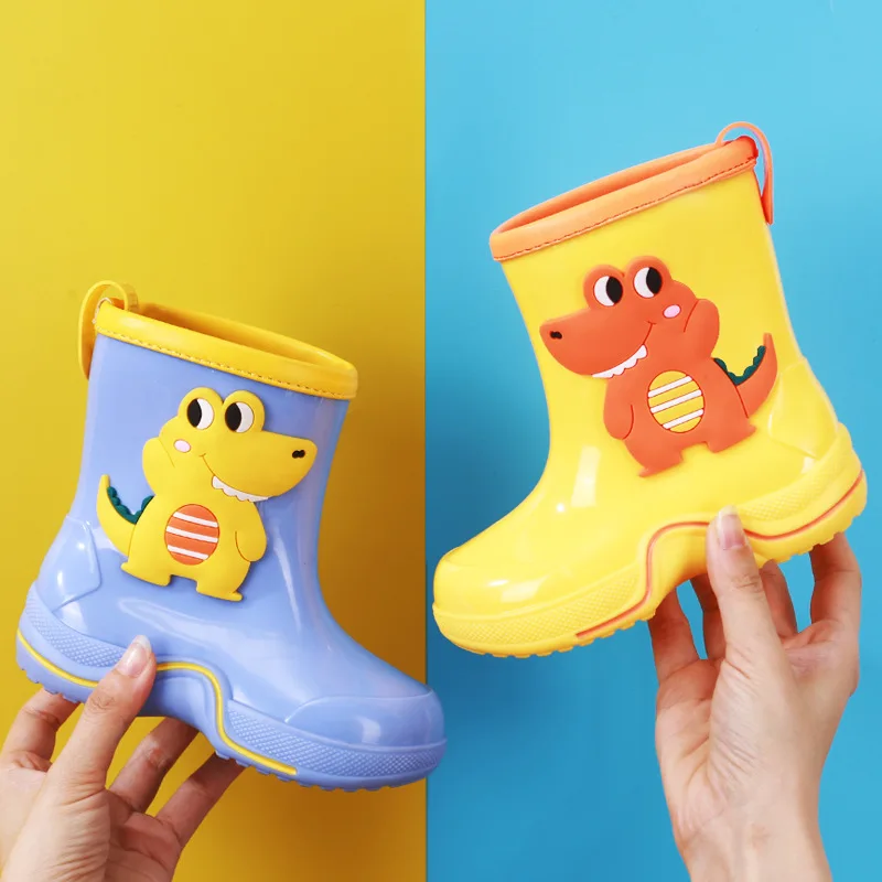 Children Rain Shoes 3D Stereo Cartoon Kids Rain Boots Cute Dinosaur Rabbit Frog Duck Waterproof Non-slip Water Shoes Toddler