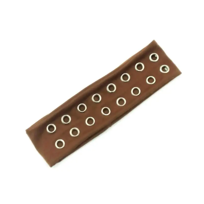 A52E Punk Girl Elastic Headbands With Hollowed Eyelets For Steampunk And Metal Rock Party Wear Women Fashion Accessories