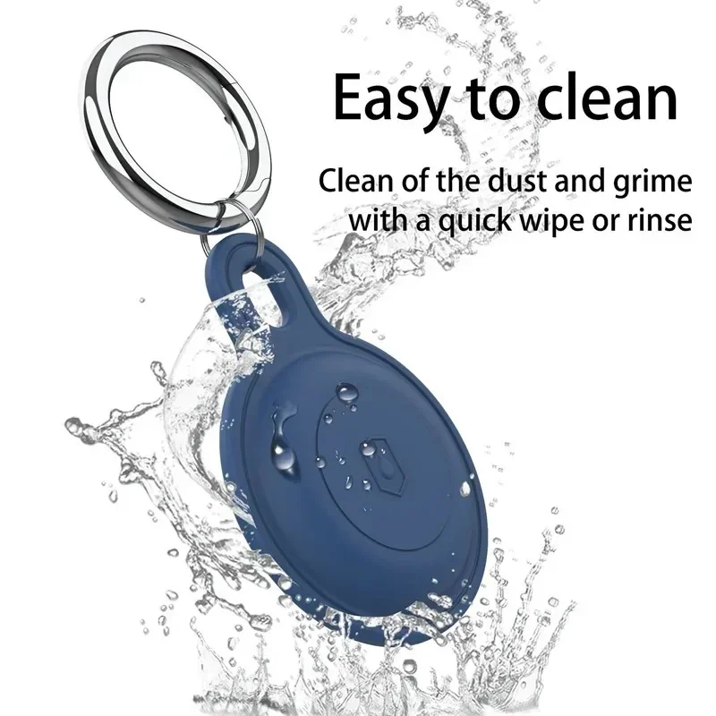 Silicon Keychain for Apple Airtags Case Protective Cover 360° Waterproof  Airtag Holder Tracker Accessories AirTag Case Key Ring image 2