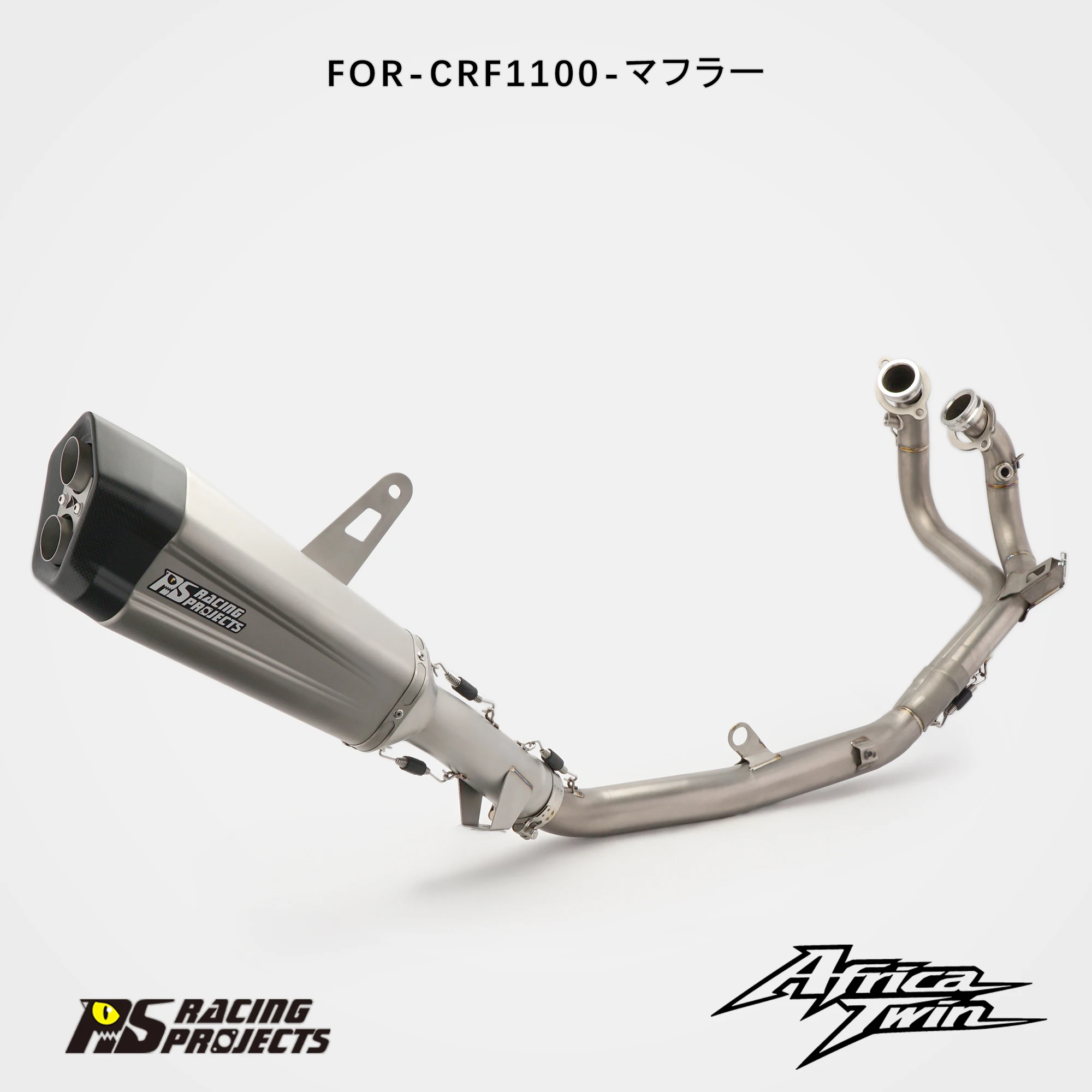 Full Exhaust System For Honda CRF1100L Africa Twin 2020‑2026 Ti Front Mid Pipe SS Rear Muffler Slip‑On Adventure Motorbike