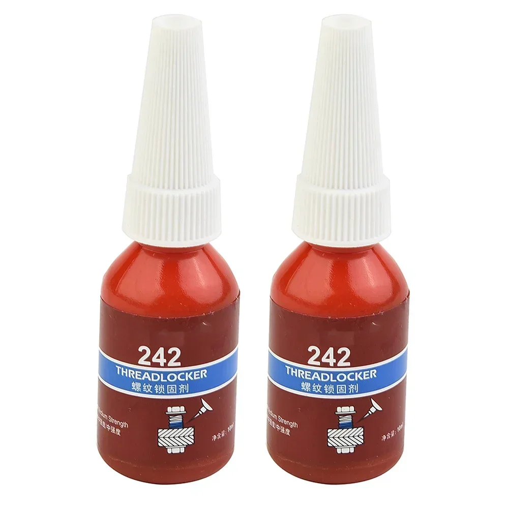 242 LockTite Threadlocker Metal Bonder Removable 2 Pcs Blue Bolt Blue Liquid M6-M20 Thread Medium Strength High Quality