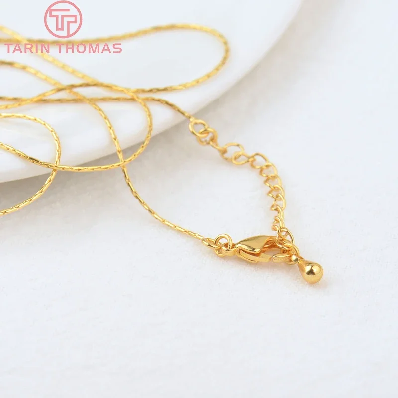 (3819) 2PCS Length 36CM 24K Gold Color Brass Finished Necklace Chain High Quality  Jewelry Making Findings Accessories