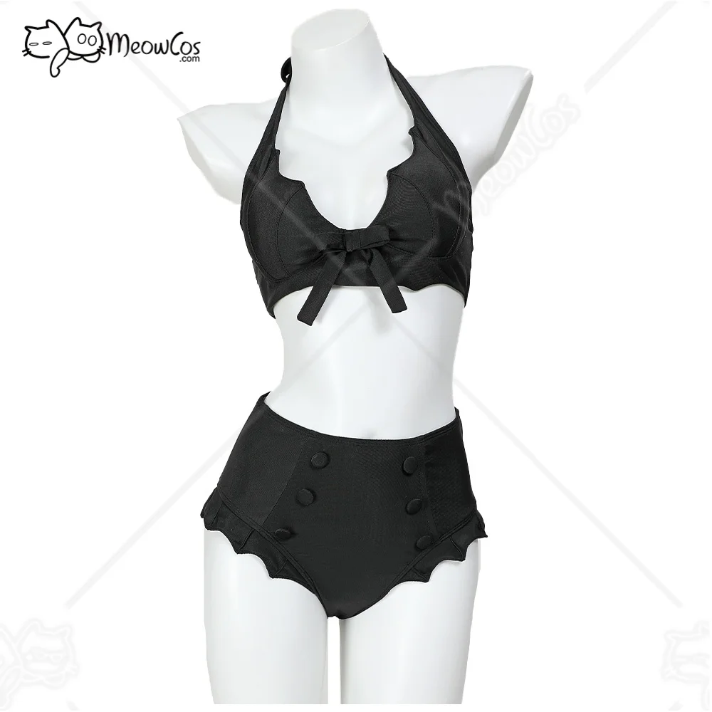 

MEOWCOS Women's Bikini Sets Gothic Retro Bat Bathing Suit Two Piece Swimsuit Black