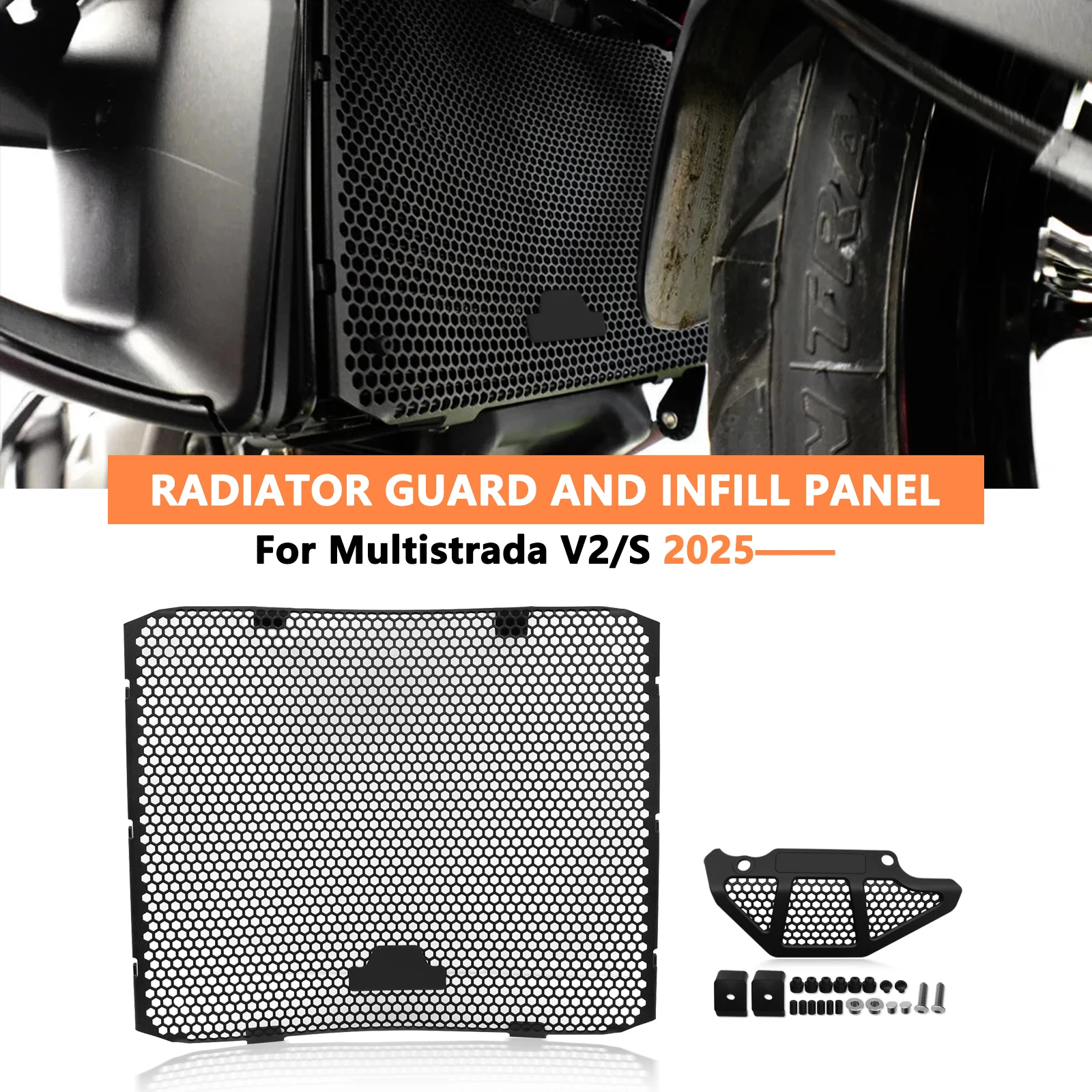 

New Motorcycle Radiator Guard Grille Cover Protector Protective Grill Protective net Accessories For Multistrada V2/S 2025-