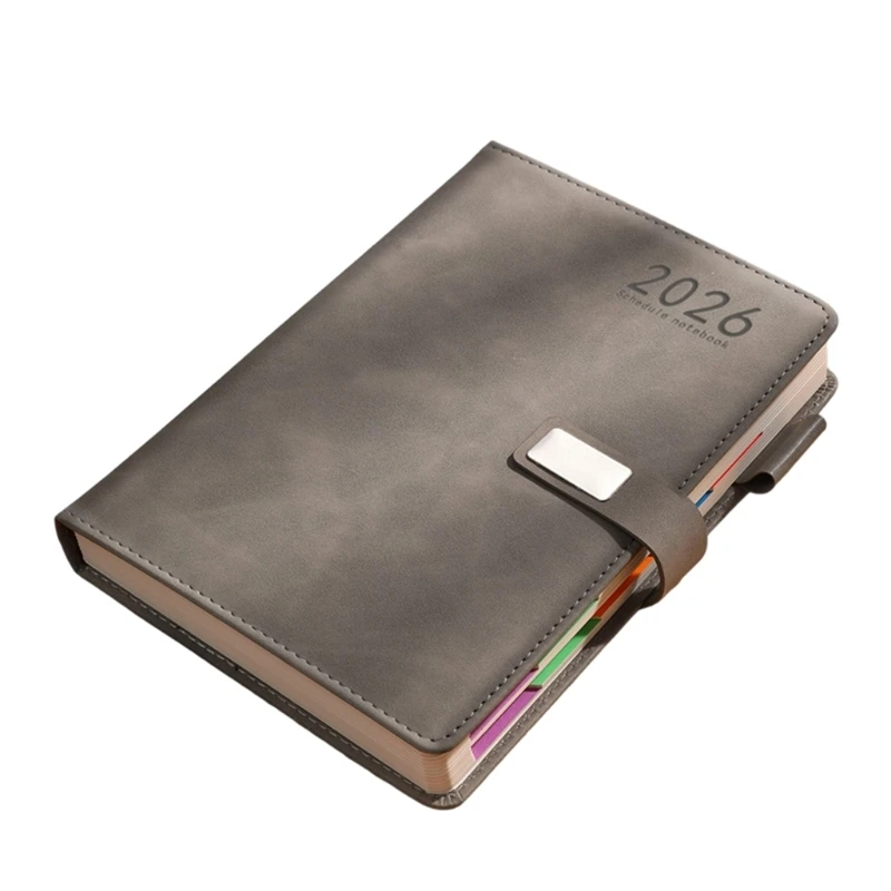 Y2GD 2026 Daily Planner 400 Pages Dated PU Leather Academic Planner with Button Closure Pen Slot For Daily Planning