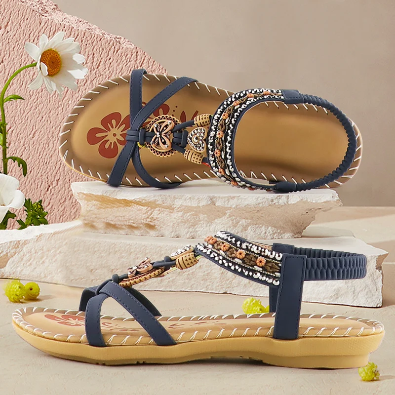 Summer Women Sandals Design holiday Casual Floral sandals for women Comfortable Non Slip Butterfly-knot Platform Sandals women