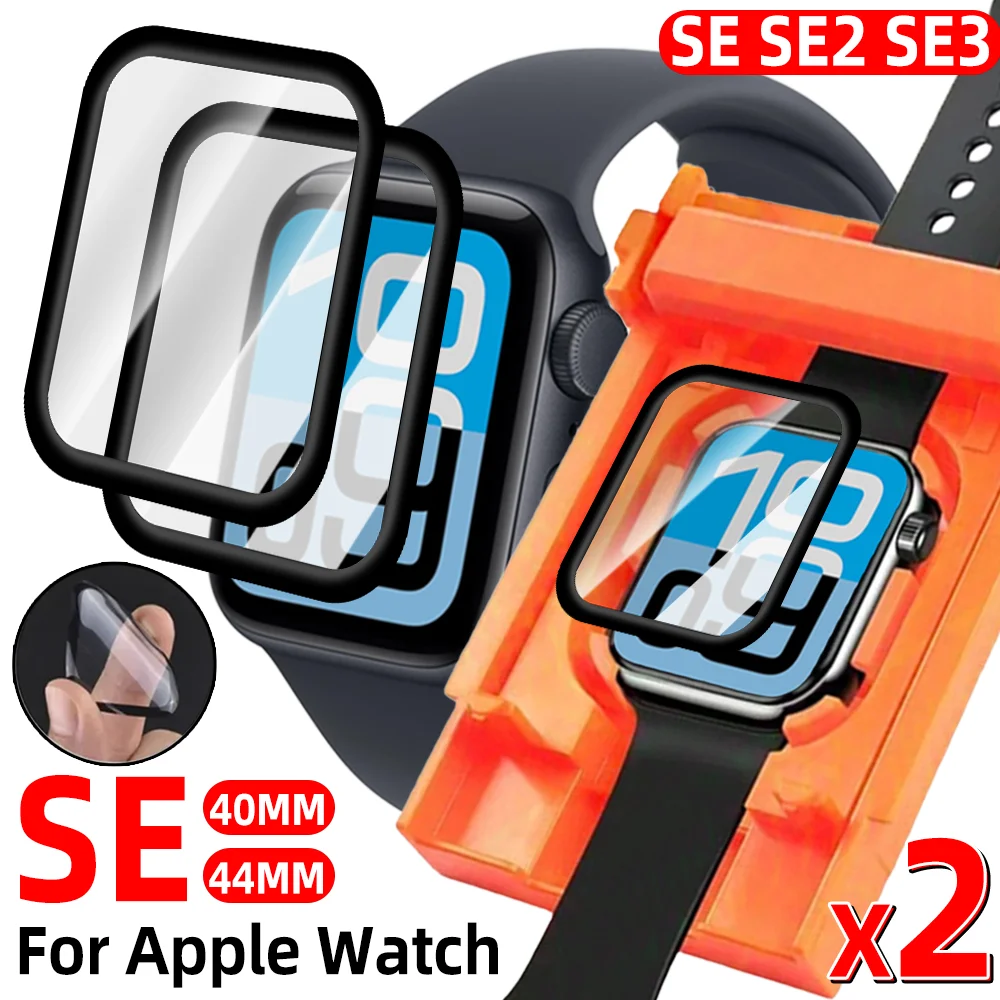 3/1 szt. Łatwy w montażu ochraniacz ekranu do Apple Watch SE 3 2 1 40MM 44MM, elastyczna folia PMMA do IWatch Se/Se2/Se3, nie szkło