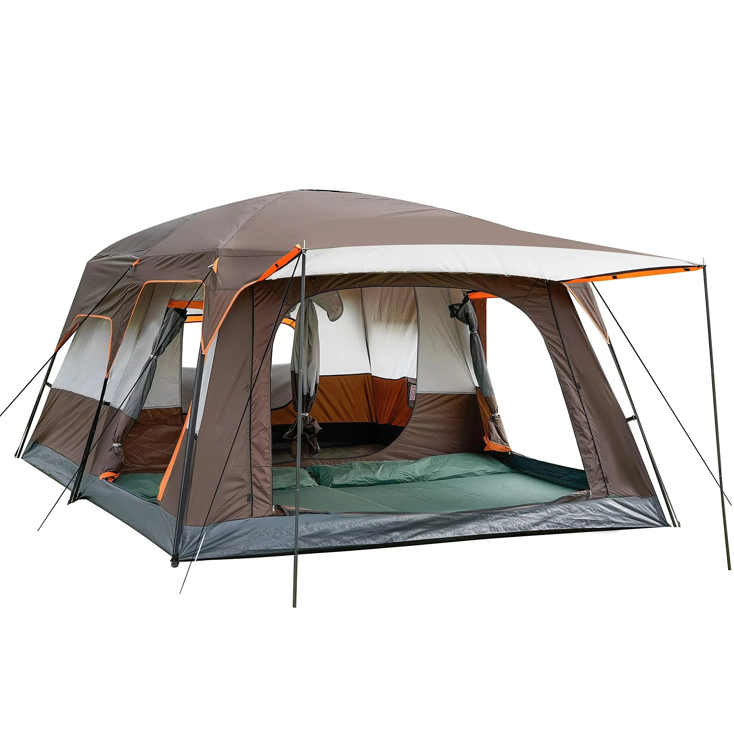 Wholesale 2024 Custom Heavy Duty Luxury Tent Family Waterproof 2 Room 8 12 Person Pop Up Mountain Camping Travel Tent for Event