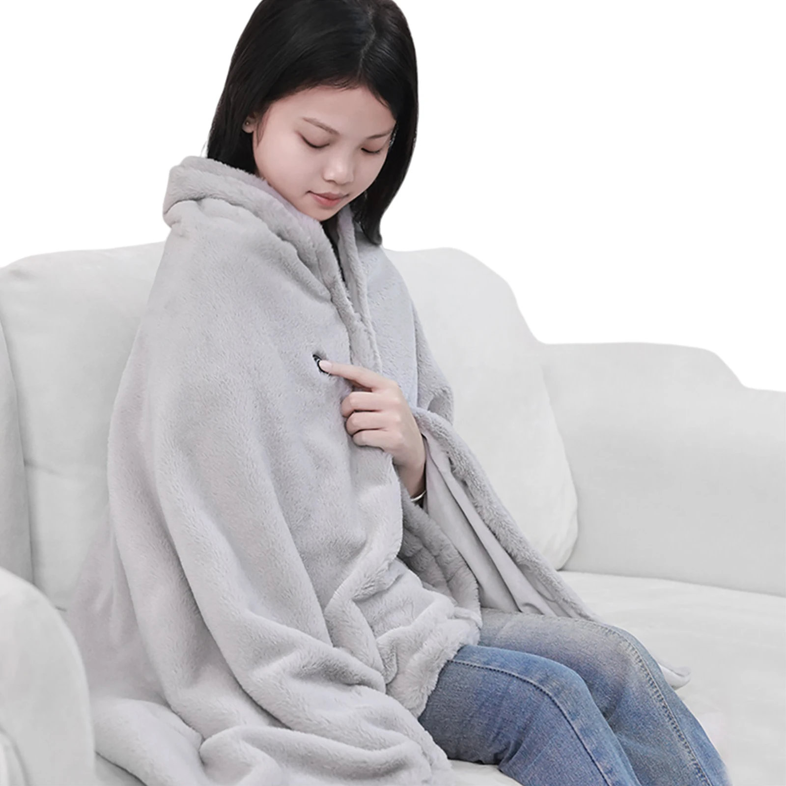 

USB Electric Heated Blanket Throw Wrap with 3 Heating Level Heated Throw Blanket Shawl Washable for Family Friends Winter Gifts