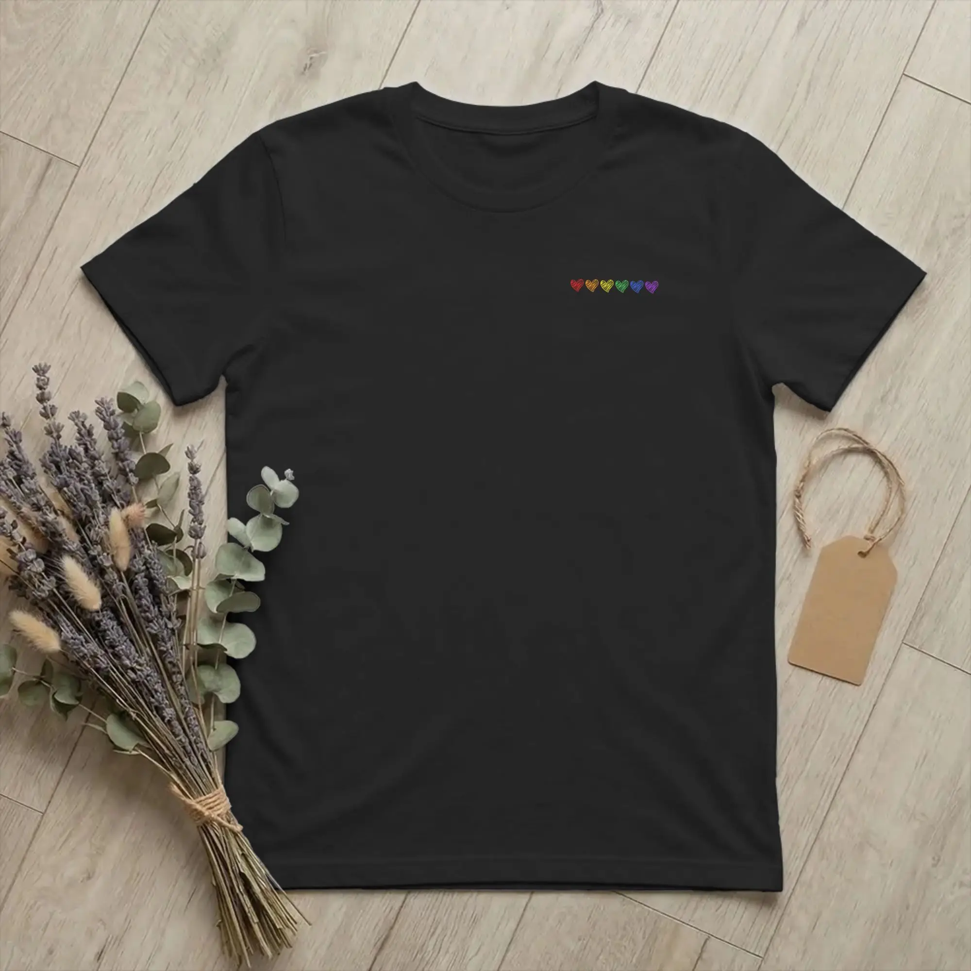 Cool Tiny Rainbow Hearts Subtle T-Shirts Men O Neck Cotton T Shirts LGBT Rights Short Sleeve Tees Plus Size merch