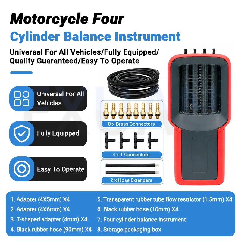 Four Cylinder Balance Meter Motorcycle Four Cylinder Synchronous Tester Electronic Fuel Injection Carburetor Motorcycle Debugger