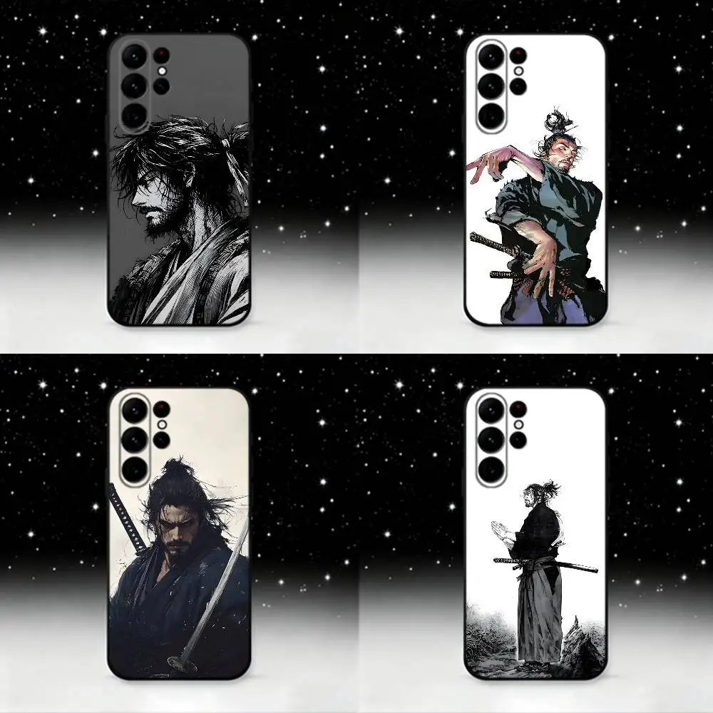 

Vagabond Miyamoto M-Musashi Phone Case For Samsung S25,S24 Ultra,S20,S30 plus,S22 plus,S23,S30 Ultra 5G Silicone Black Shell