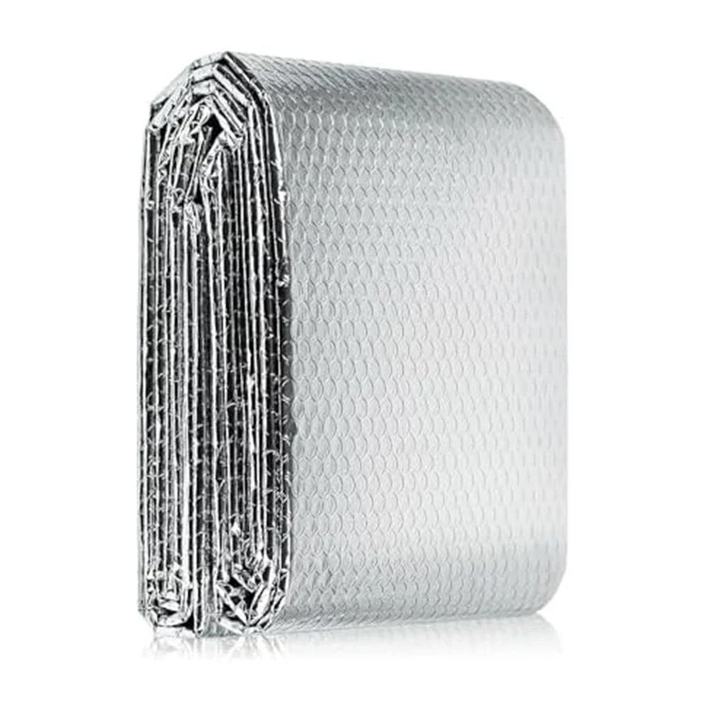 Energy saving insulation foil with double sided aluminum foil and bubble layer for radiator and home heat retention applications