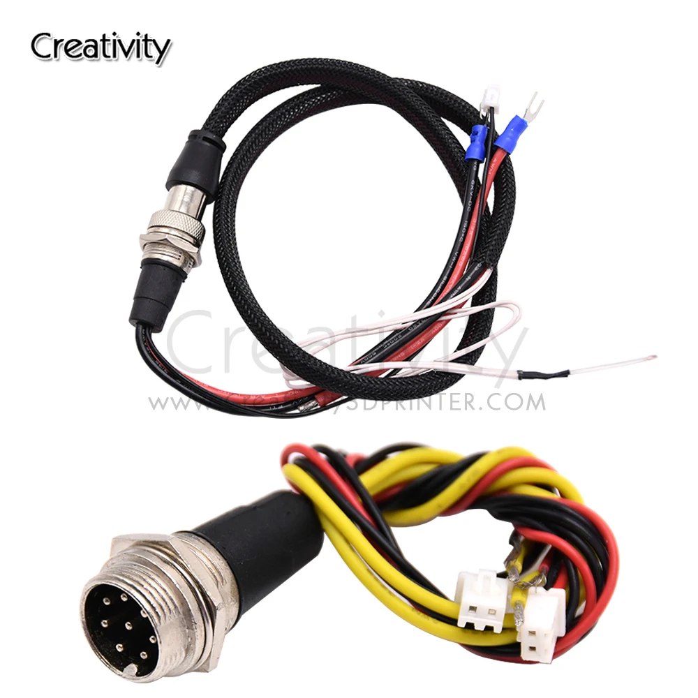 Creativity 3D Printer Parts Upgraded Heated Bed Wire 2 Pin for CR10 Attach Aviation Joint Connector Hot Bed Cable