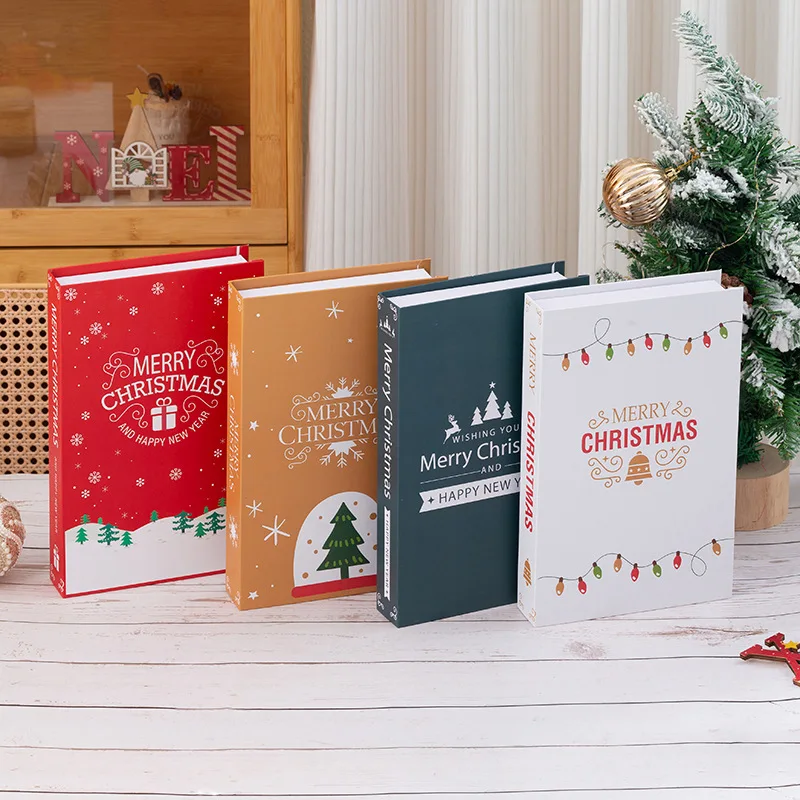 Christmas Magnetic Storage Box & Snowy Fake Book : Decorative Book for Bookshelf, Desktop & Cross-Border Book Wall Display