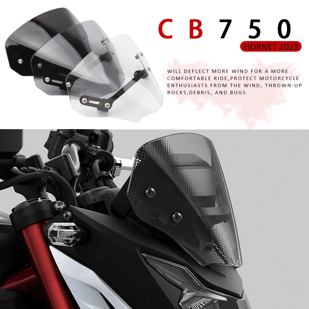 

3 colors Motorcycle Accessories Windscreen Windshield Shield Screen with Bracket 2023 For Honda CB 750 HORNET cb750 CB750 Hornet