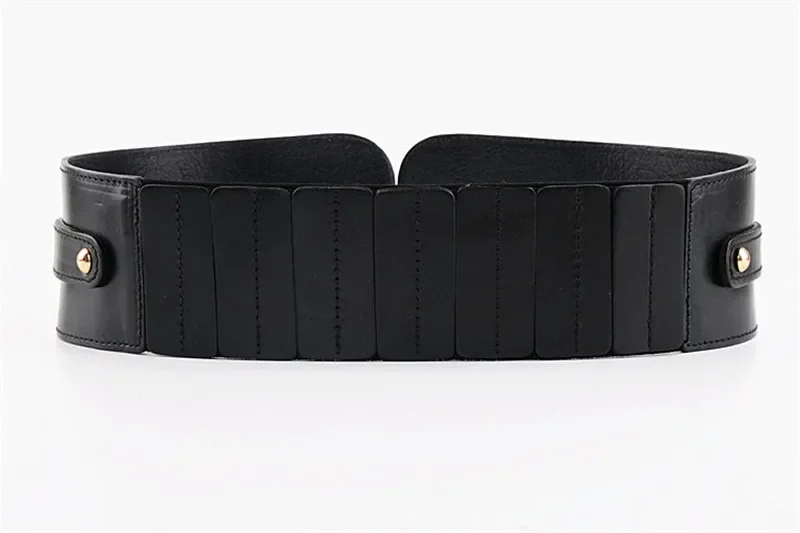 Women's Vintage First Layer Cowhide Leather High Quality Belt with Skirt Coat Elastic Belt