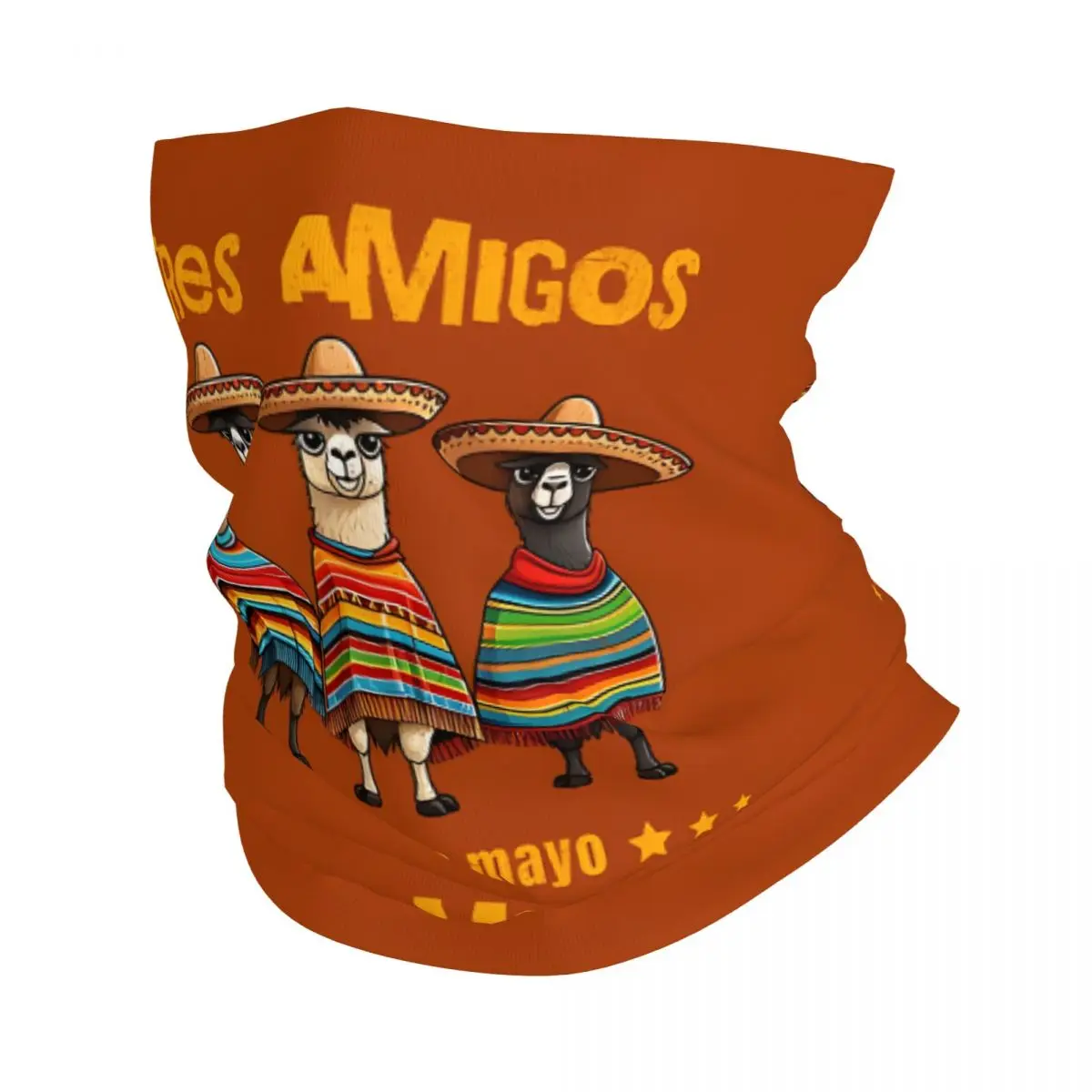 Tres Amigos, Alpacas, Llamas Cinco De Mayo Bandana Neck Gaiter Printed Balaclavas Wrap Scarf Multifunctional Cycling Running Men