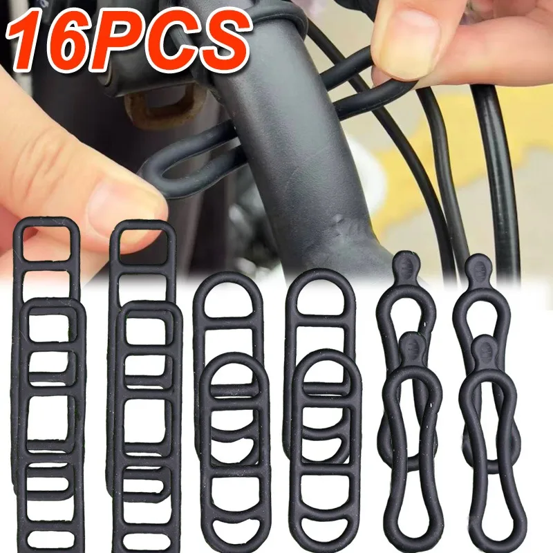 4/8/16PCS Universal Motorcycle Headlight Taillight Fixing Tie Down Anti Slip Strap Bike Silicone Mount Bands Bicycle Light Strap