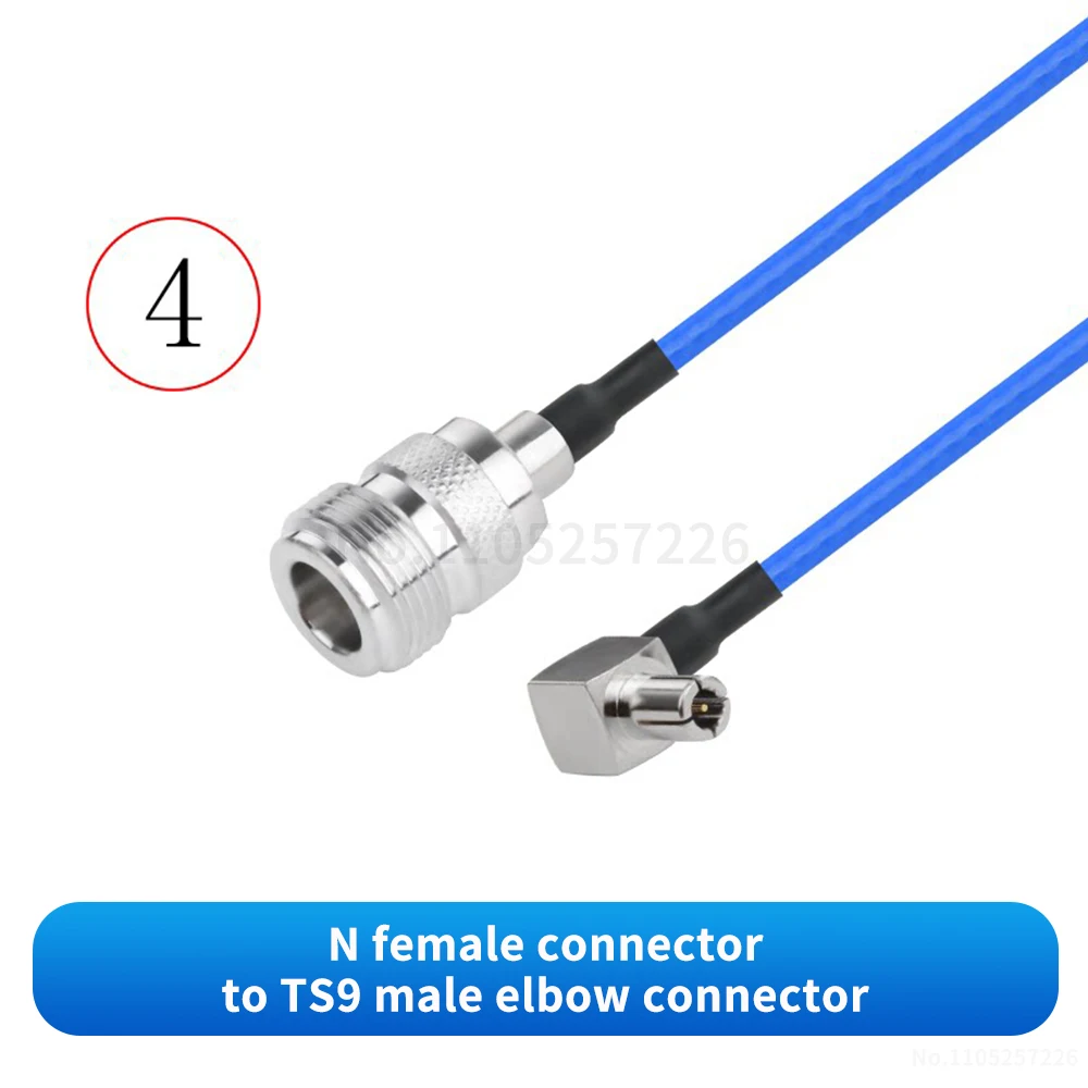 (1 pcs) N-to-TS9 male / female connector (ultra-flexible RG316 blue RF adapter cable) N-to-TS9 antenna signal extension cable