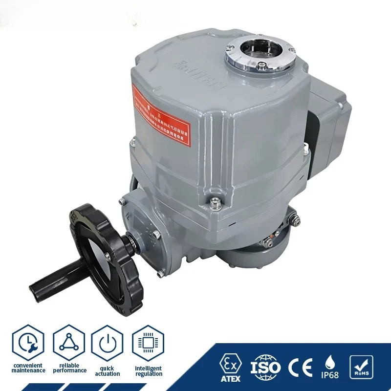 Explosion Proof Electric Valve Actuator Exdiict4 Ac380v 220v Motor Stall Protection Adjustable Mechanical Stopper Fluid System