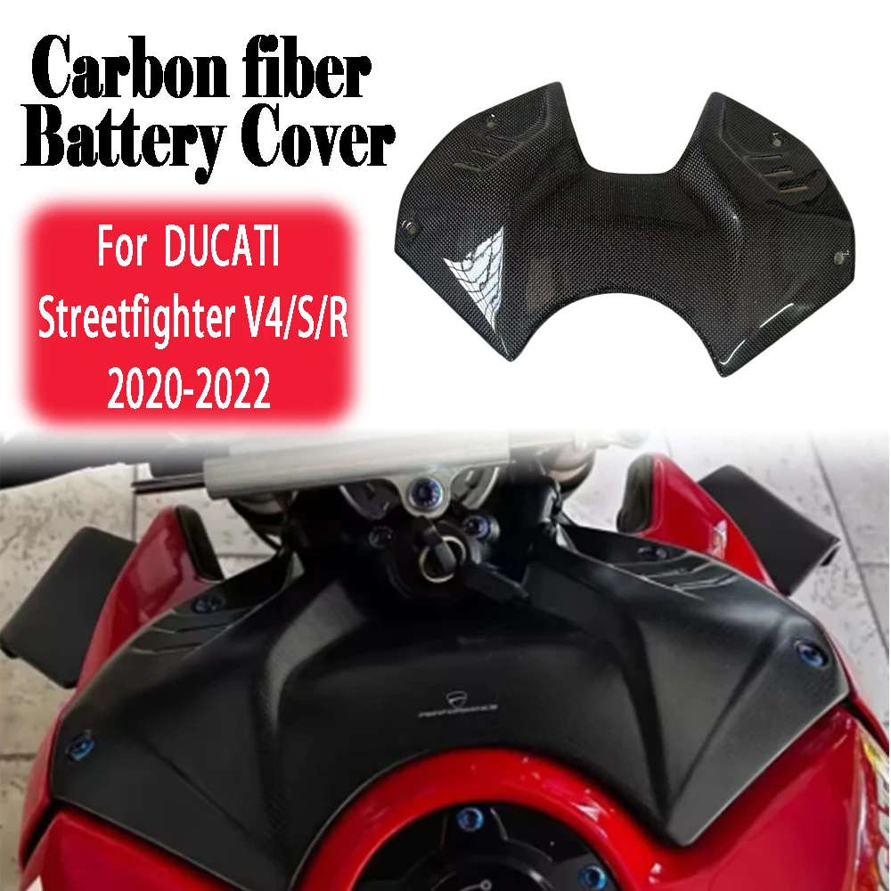 

For DUCATI Streetfighter V4 V4S SP 2020 2021 2022 Carbon Fiber Motorcycycle Battery Cover Airbox Fuel Tank Fairing Accessories
