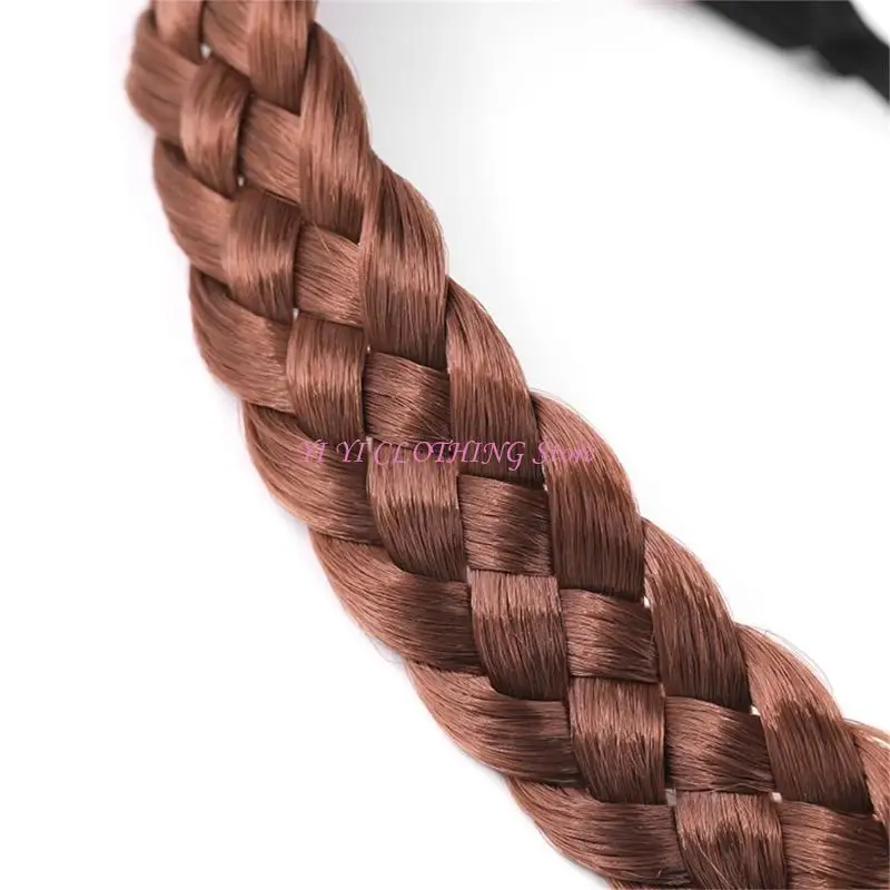 N5KF Women Braiding Hairband Vintage Wigs Braid Headband Vintage Forehead Frontlet